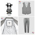 Black n Bianco Boys Gray Vest, Trouser and Blazer. Kids Formal Wear