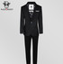 Boys Slim Fit Suit in Midnight Black First Class Style