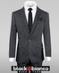 Boys Dark Grey Pinstripe Suit