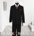 Boys Black Pinstripes Suit with Dark Red Burgundy Tie Black N Bianco