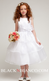 Flower Girl Dress in White with There layered organza ruffled skirt
