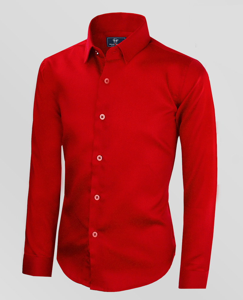 Black N Bianco Boys' Signature Sateen Red Dress Shirt