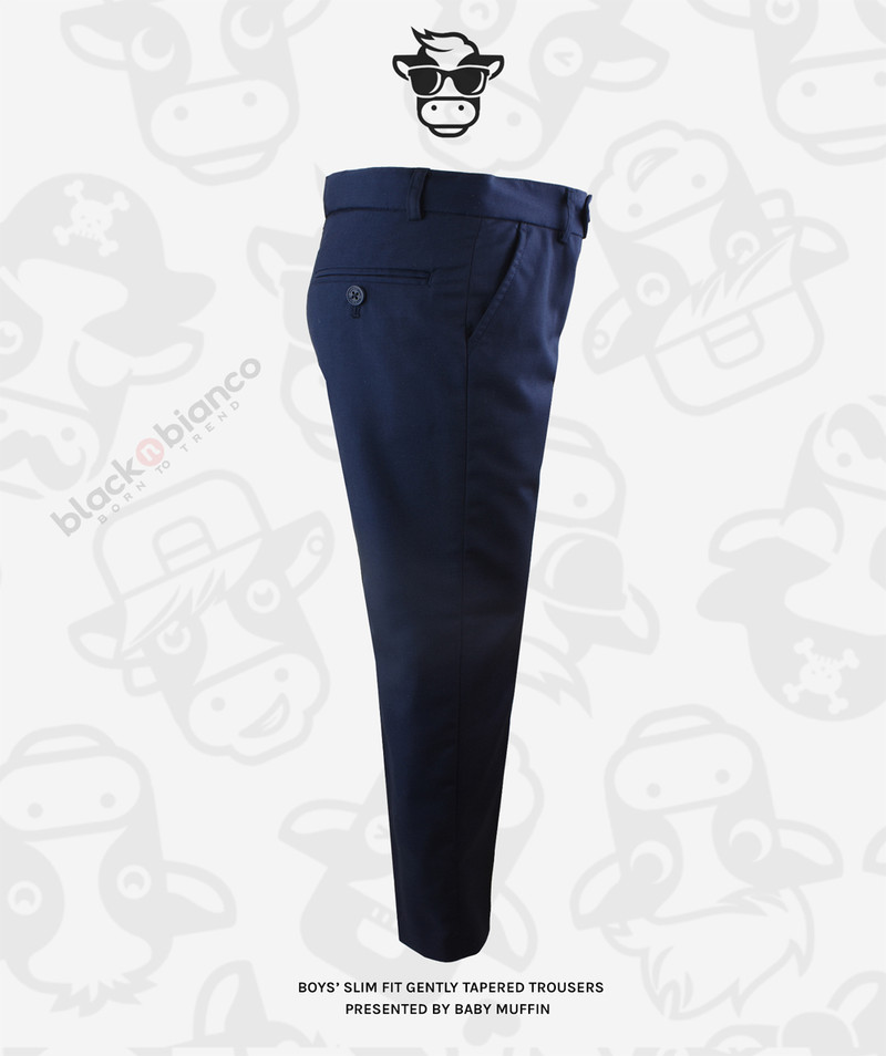 Mavezzano Slim Fit Boys' Wool Blend Navy Dress Pant main image 1