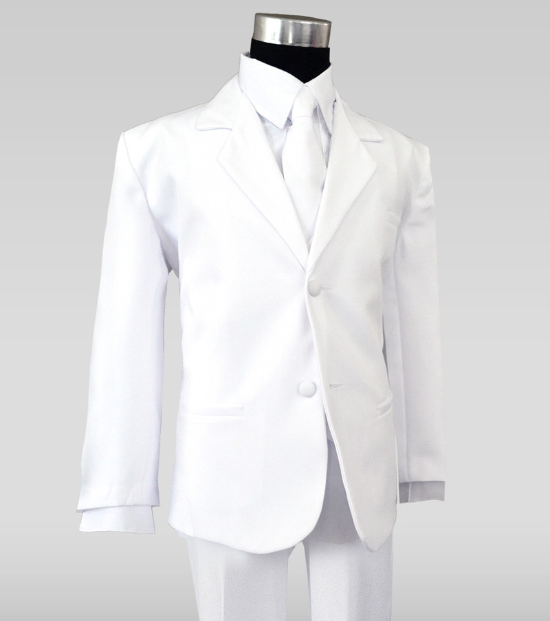 Boys Toddlers White Suit BlackNBianco