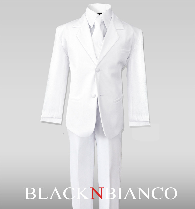 Boys Toddlers White Suit BlackNBianco