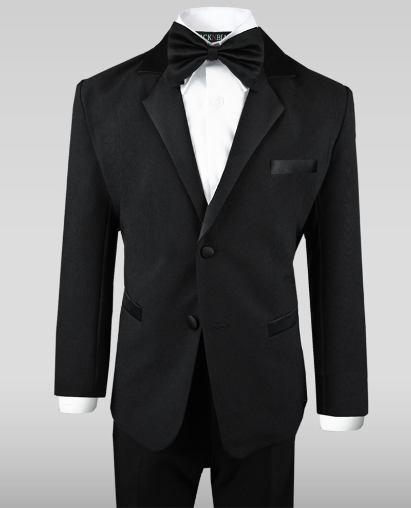 Black Wedding Tuxedo Dresswear Outfit Set with Bow Tie