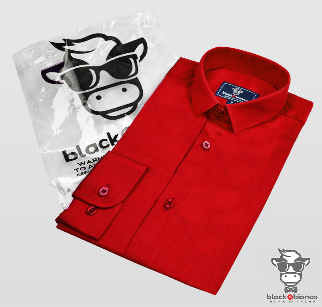 fitted lace wedding dress Men's Red Satin Dress Shirt with Tie & Handkerchief 16.5 36/37 / Red