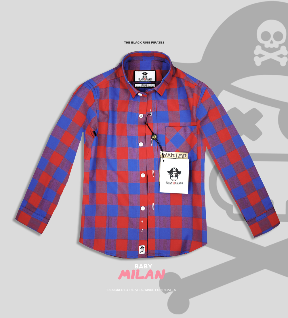 red white blue dress shirt Non-Iron Cotton Stripe Dress Shirt With Contrast Trim - Blue/red