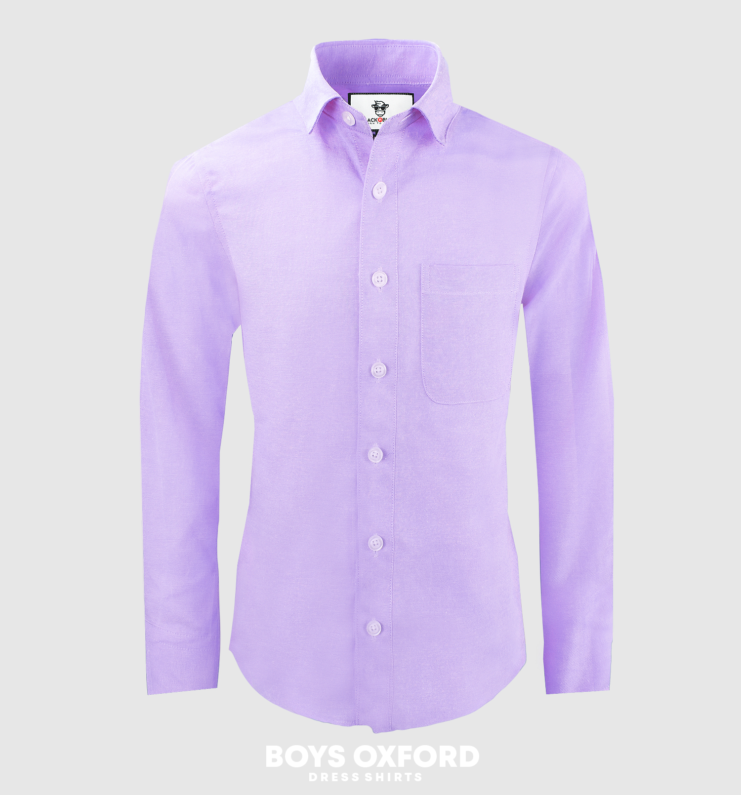 Black n Bianco Boys' Oxford Lilac Long Sleeve Dress Shirt