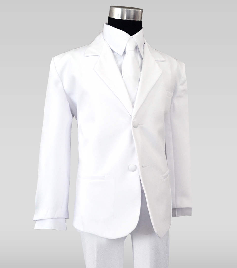 Boys Toddlers White Suit Blacknbianco
