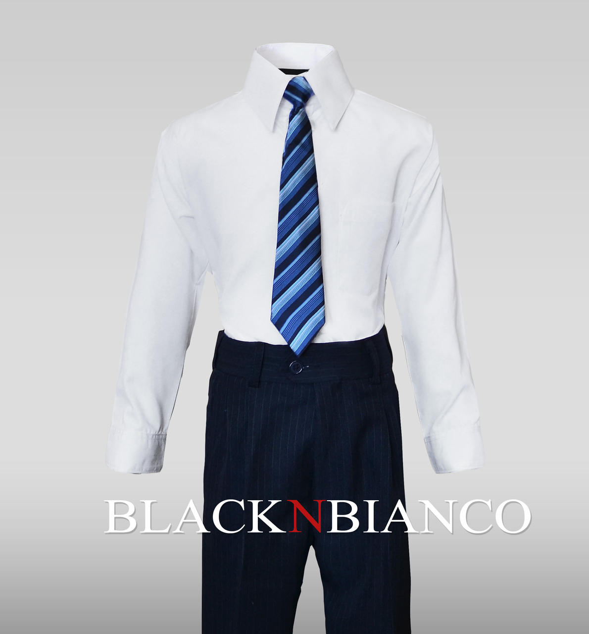Boys Pinstripe Dark Navy Suit Black N Bianco Jydress men's pinstripe suit slim fit stripe peaked lapel jacket vest pants sets: boys pinstripe dark navy suit