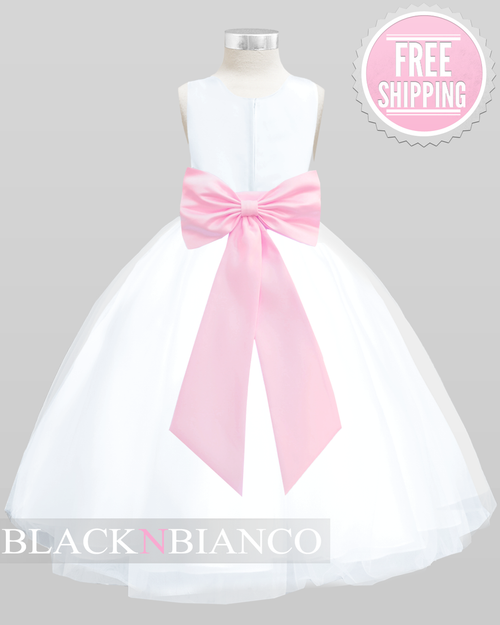 flower girl dress black and white