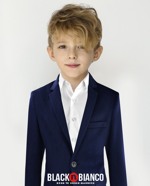 Black n Bianco Boys Twill Navy Blazer