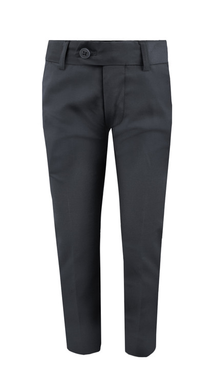 Black n Bianco Boys' Flat Front Slim Fit Trouser Pants in Light Blue