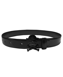 Black n Bianco Boys Belt in Pirate Black Buckle