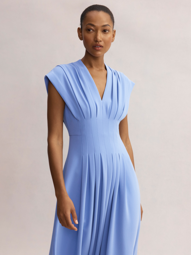 Bellaria Dress Cornflower Blue Sculpt Knit - Welcome to the Fold LTD