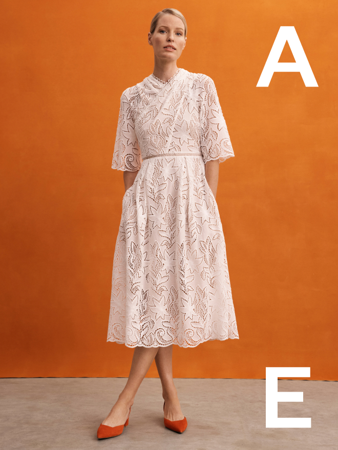 Ivory broderie Venice dress in our end of season Sale