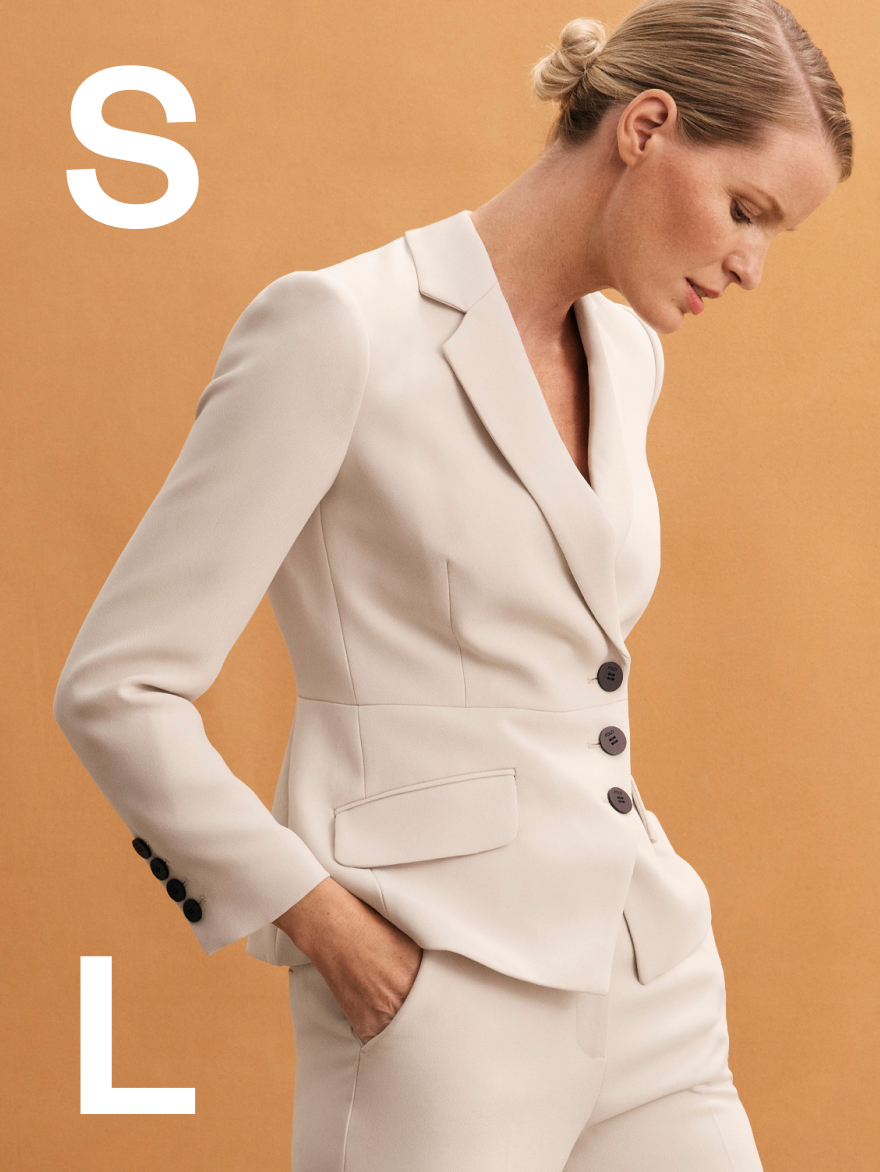 Stone crepe suiting in our end of season Sale