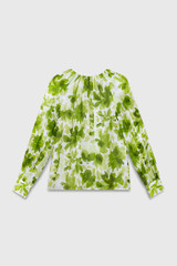 Rossana Blouse Ivory And Chartreuse Silk