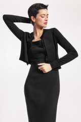 Paros Knitted Cardigan Black Silk Blend