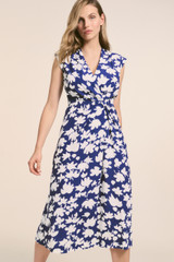 Livorno Dress French Navy And Ivory Crepe