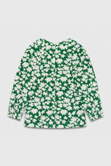 Melia Blouse Laurel Green And Ivory Silk