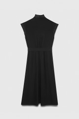 Symons Sleeveless Dress Black Silk