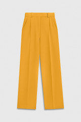 Lanark Straight-Leg Trousers Mustard Yellow Crepe