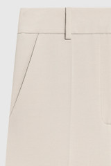 Alzira Straight-Leg Trousers Stone Stretch Tailoring