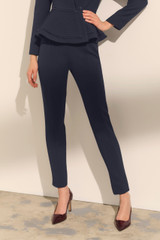 Portmore Super Slim-Leg Trousers Navy Sculpt Stretch Crepe
