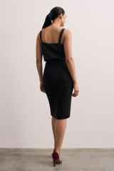 Clever Crepe Pencil Skirt Black