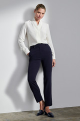 Clever Crepe Slim-Leg Trousers Navy