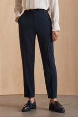 Clever Crepe Slim-Leg Trousers Navy Clever Crepe Slim-Leg Trousers Navy