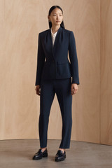Clever Crepe Slim-Leg Trousers Navy Clever Crepe Slim-Leg Trousers Navy