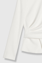 Malone Top Ivory Sculpt Stretch Crepe