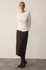 Malone Top Ivory Sculpt Stretch Crepe