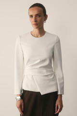Malone Top Ivory Sculpt Stretch Crepe