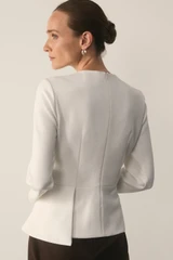 Malone Top Ivory Sculpt Stretch Crepe