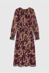 Roseby Midi Dress Plum Multicolour Silk