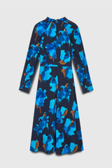 Lavinia Midi Dress Navy And Blue Silk