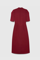 Rossini Dress Pomegranate Red Wool Crepe