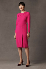 Elland Dress Cerise Pink Sculpt Stretch Crepe