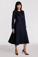 Savoy Coat Navy Wool Cashmere Blend