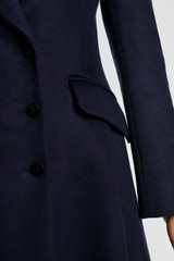 Savoy Coat Navy Wool Cashmere Blend