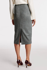 Kerrison Pencil Skirt Ivory And Black Wool Blend