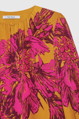 Asmara Blouse Mustard And Cerise Pink Silk