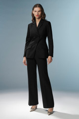 Ultimate Wool Alzira Straight Flared Trousers Black