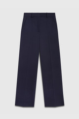 Ultimate Wool Alzira Straight Flared Trousers Navy