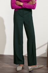 Cheverton Trousers Forest Green Wool Crepe