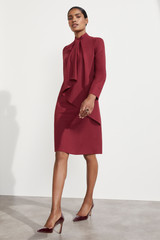 Farringdon Dress Cranberry Red Wool Crepe Farringdon Dress Cranberry Red Wool Crepe